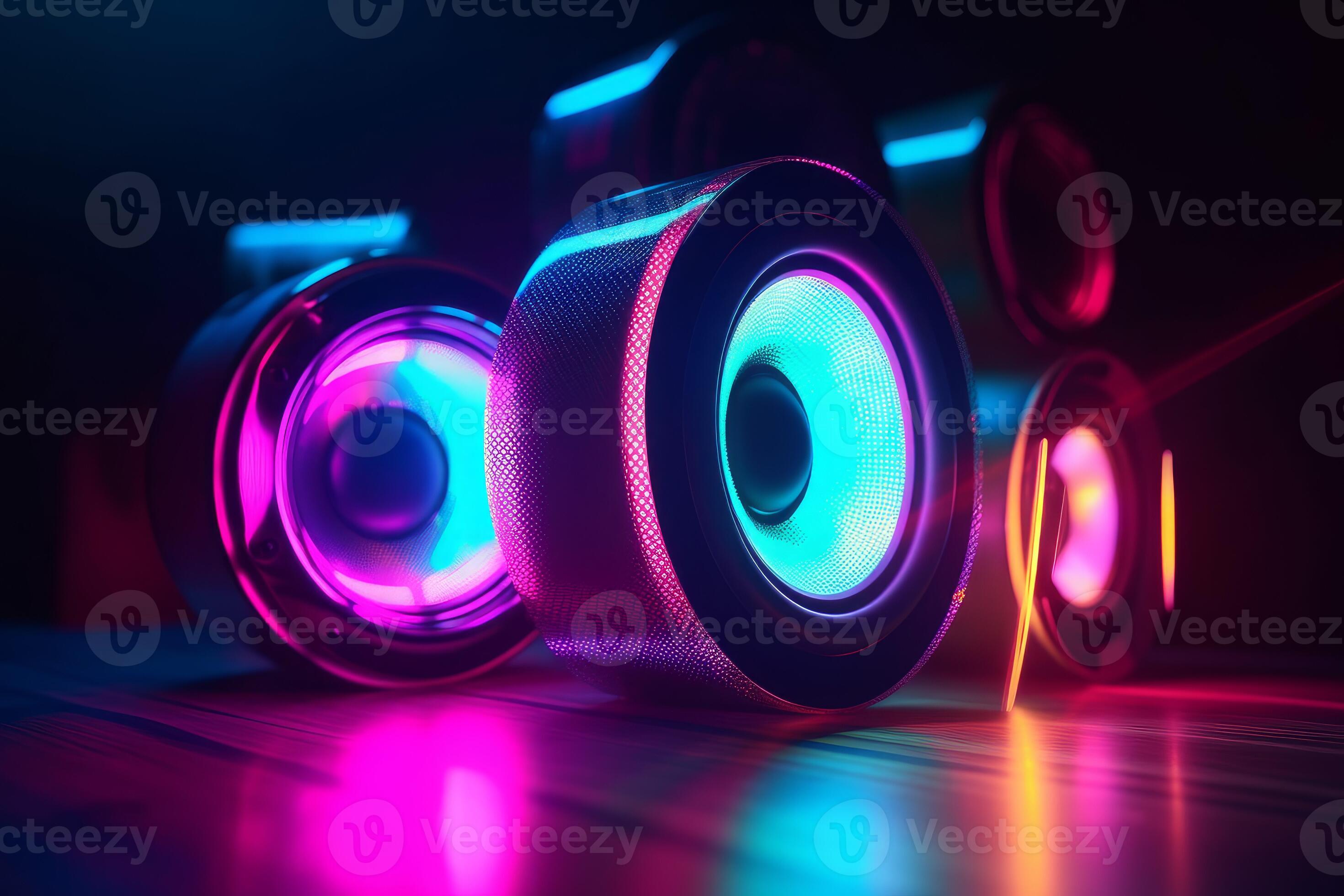 Neon light speaker. Generate Ai 22596619 Stock Photo at Vecteezy