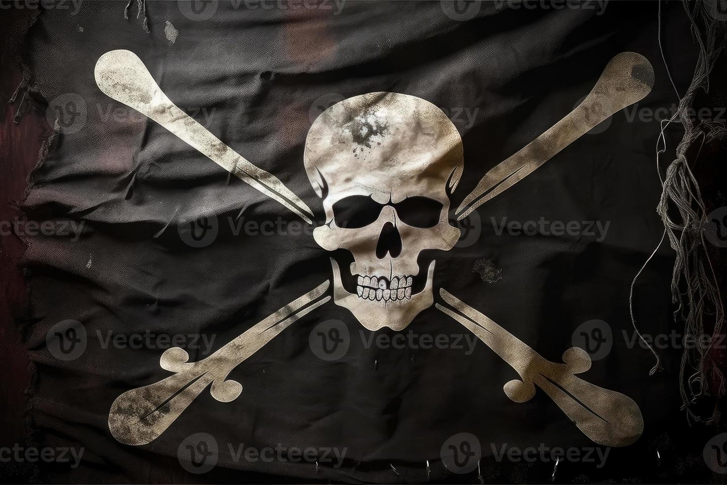 Pirate flag vintage. Generate Ai photo