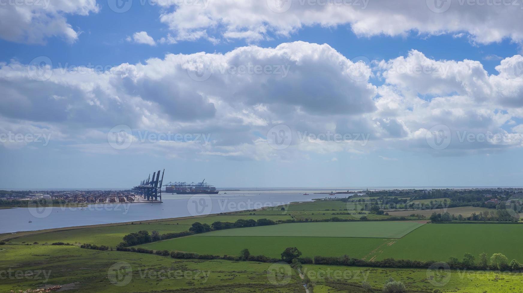 Orwell river, Felixstowe Cranes and docks photo