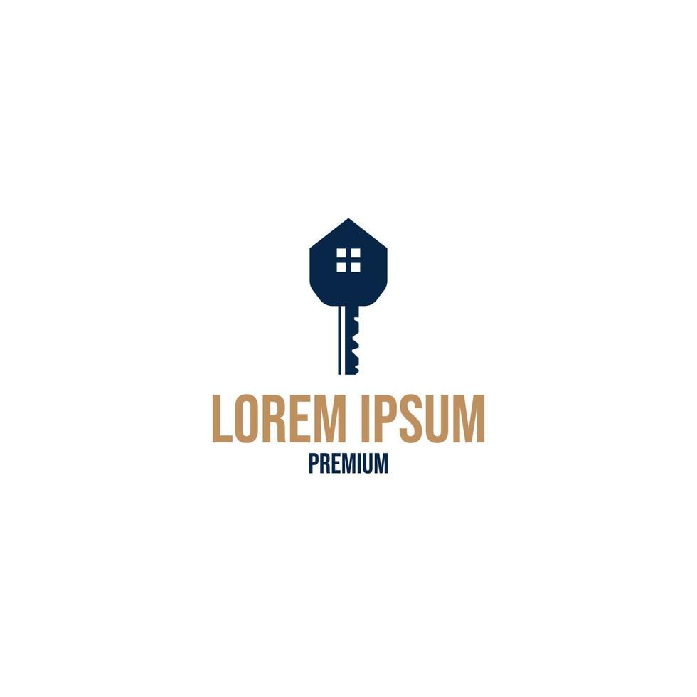 Flat key house logo design concept vector illustration idea