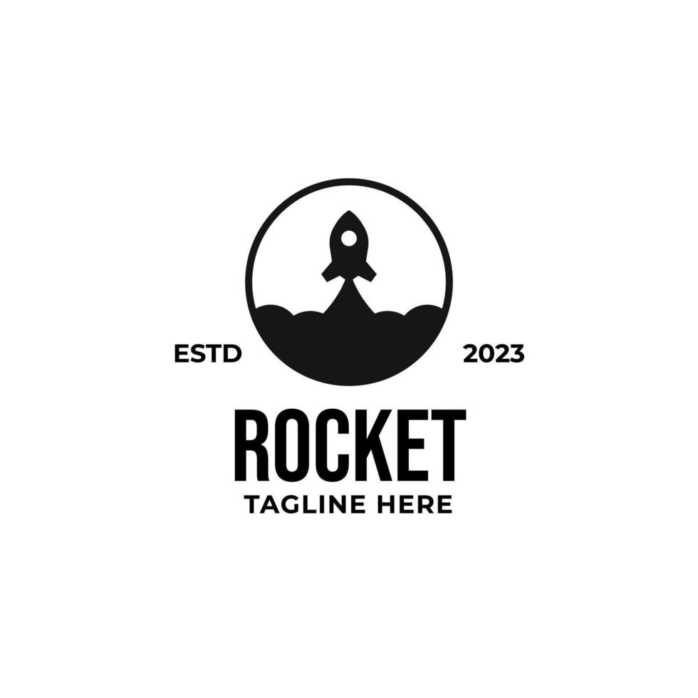 Vector rocket launch logo design concept illustration idea