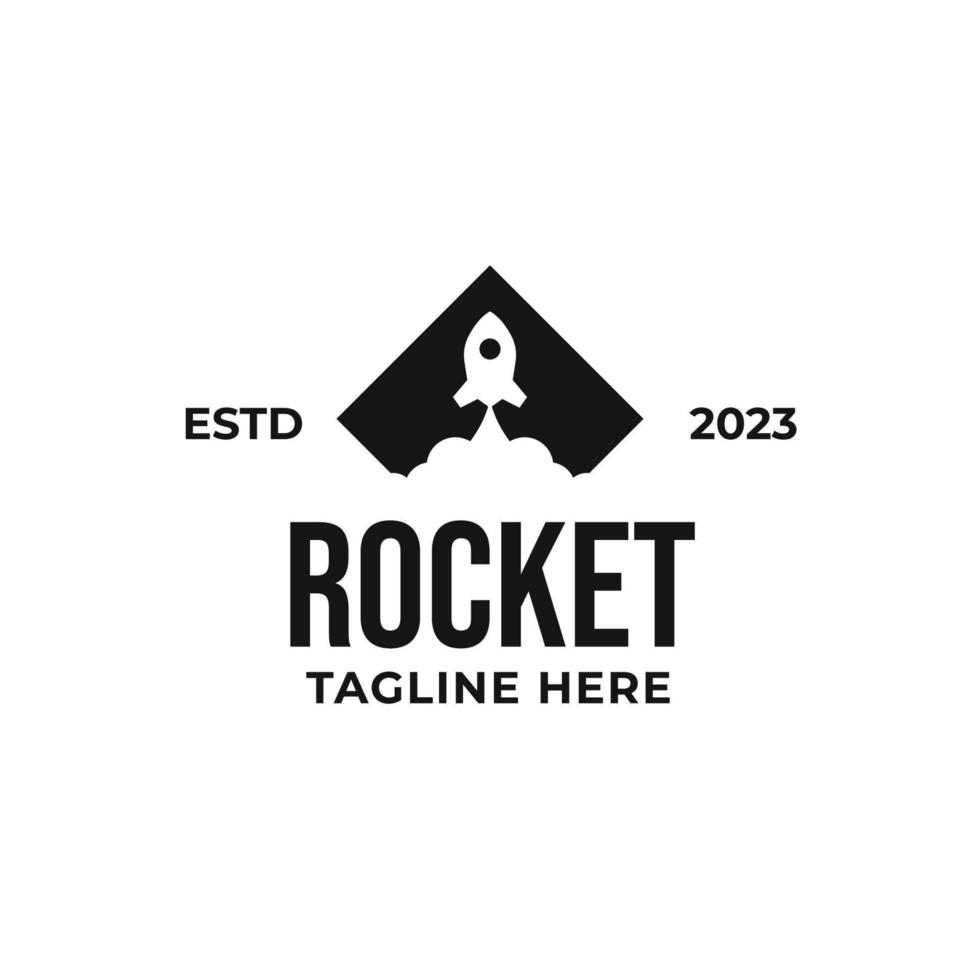 Vector rocket launch logo design concept illustration idea