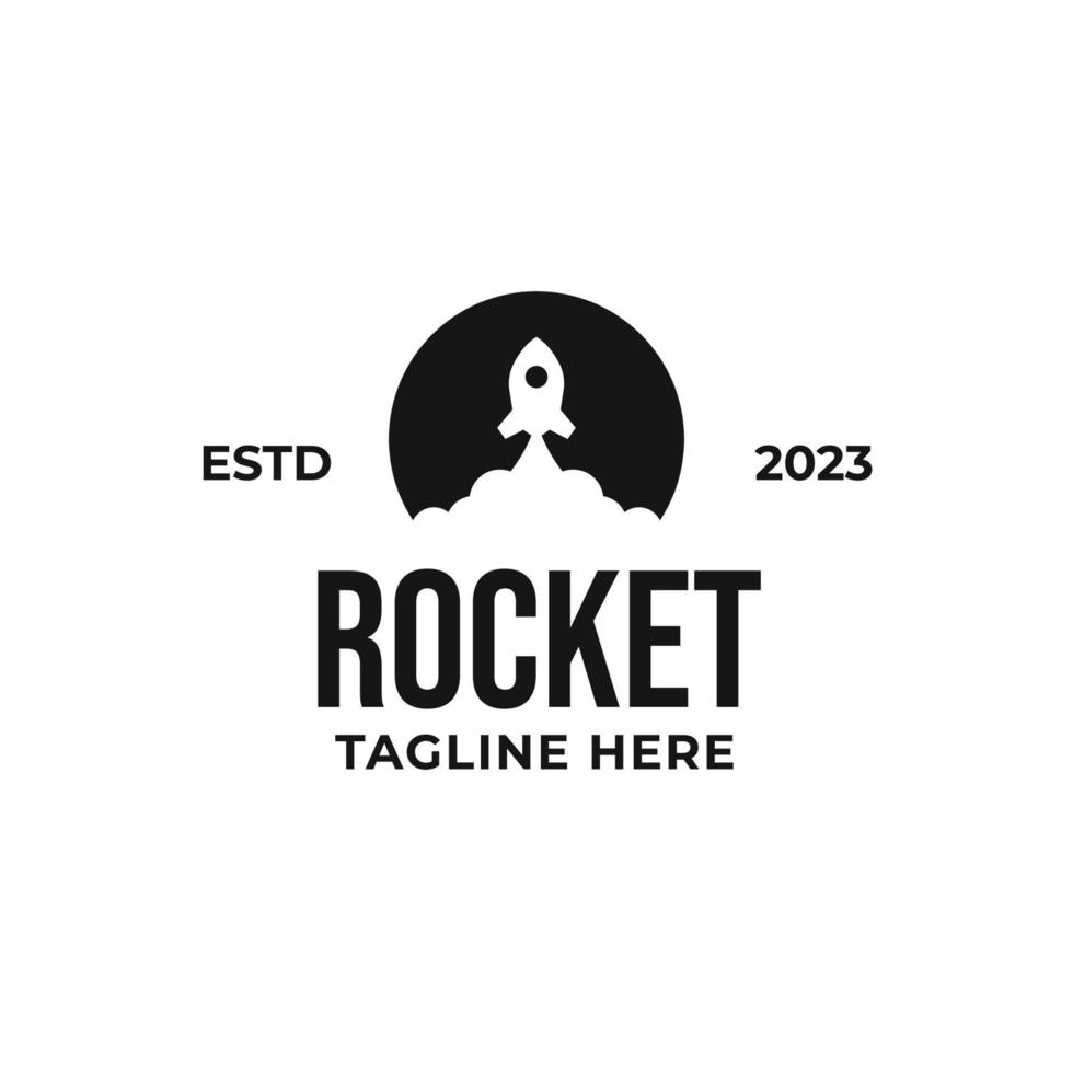 vector cohete lanzamiento logo diseño concepto ilustración idea