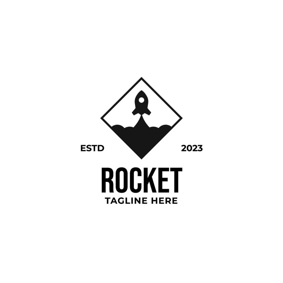 Vector rocket launch logo design concept illustration idea