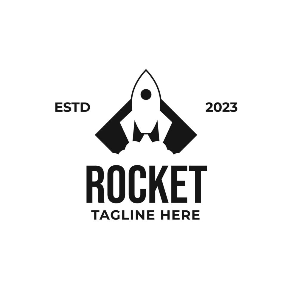 Vector rocket launch logo design concept illustration idea