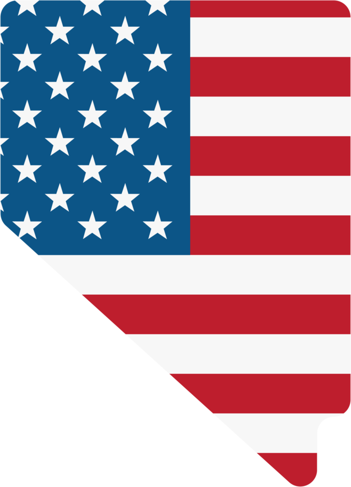 outline drawing of nevada state map on usa flag. png