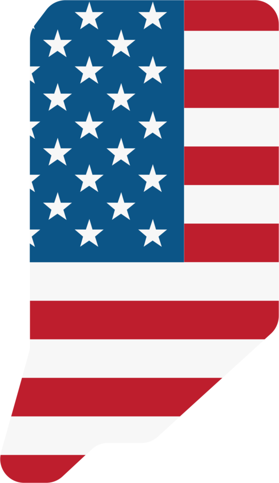 outline drawing of indiana state map on usa flag. png