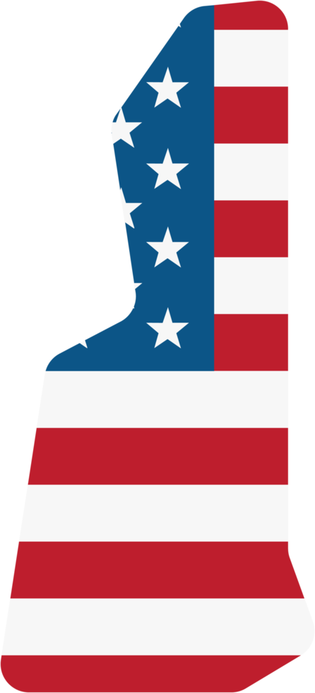 outline drawing of new hamshire state map on usa flag. png