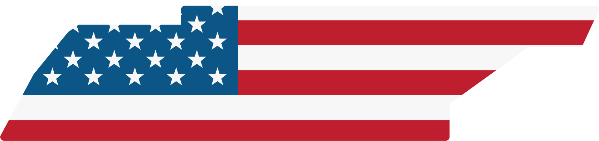 esquema del mapa del estado de tennessee en la bandera de estados unidos. png