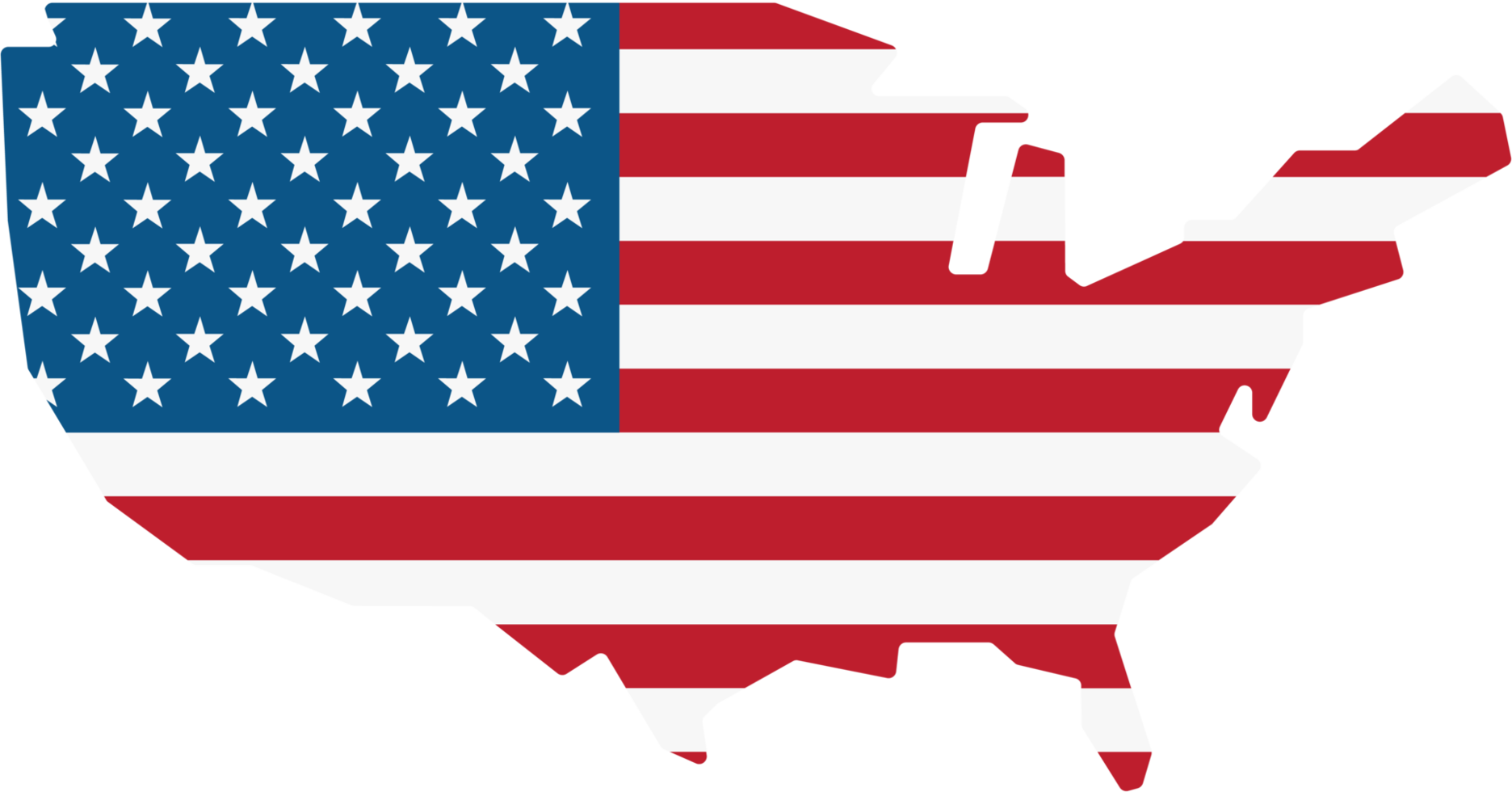 outline drawing of usa map on usa flag. png