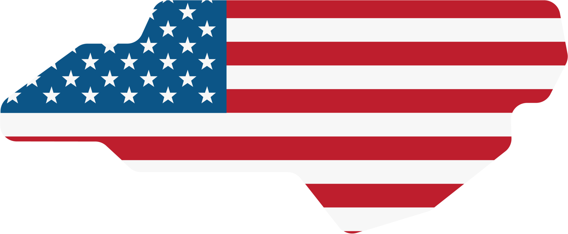 outline drawing of north carolina state map on usa flag. png