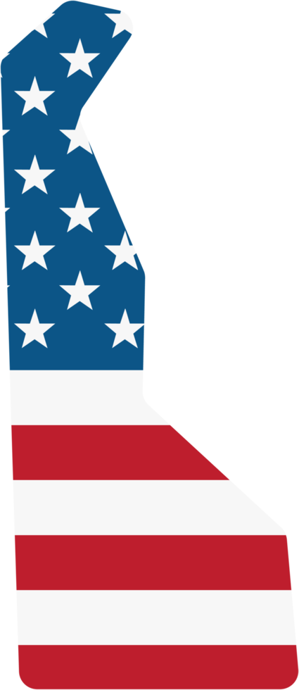 dessin de contour de la carte de l'état du delaware sur le drapeau des états-unis. png