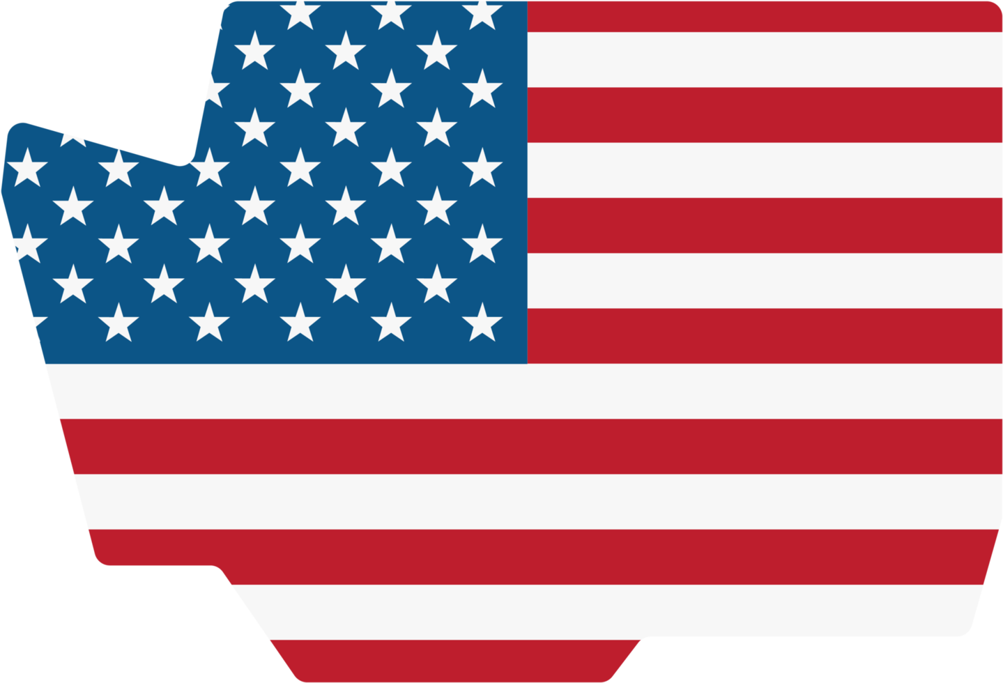 outline drawing of washington state map on usa flag. png