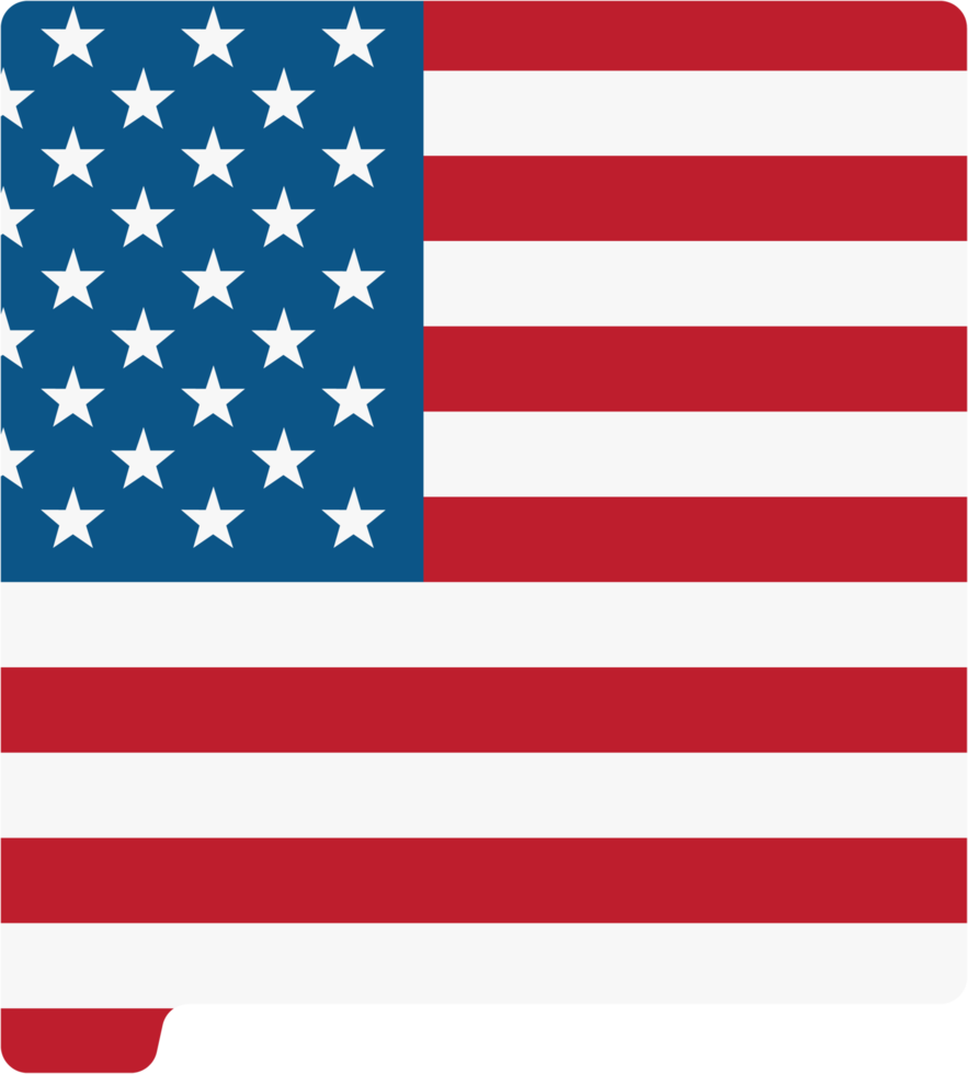 umrisszeichnung der staatskarte von new mexico auf usa-flagge. png