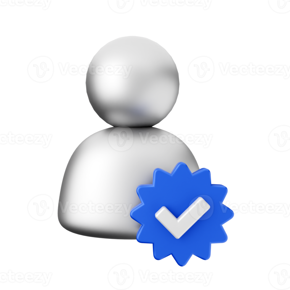 3d verification account social media png