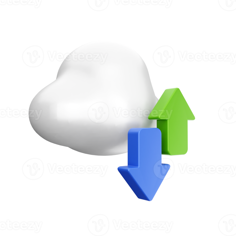3d cloud upload social media png