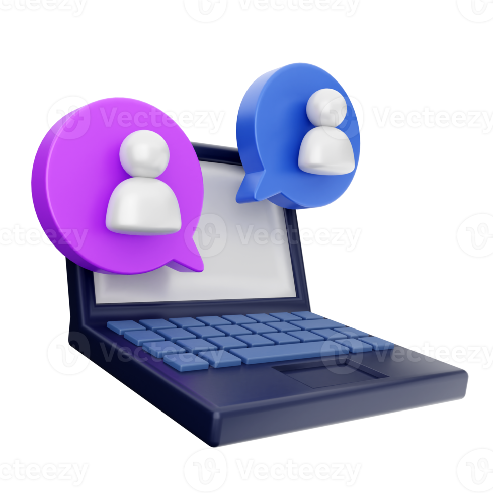 3d chat sociale media png