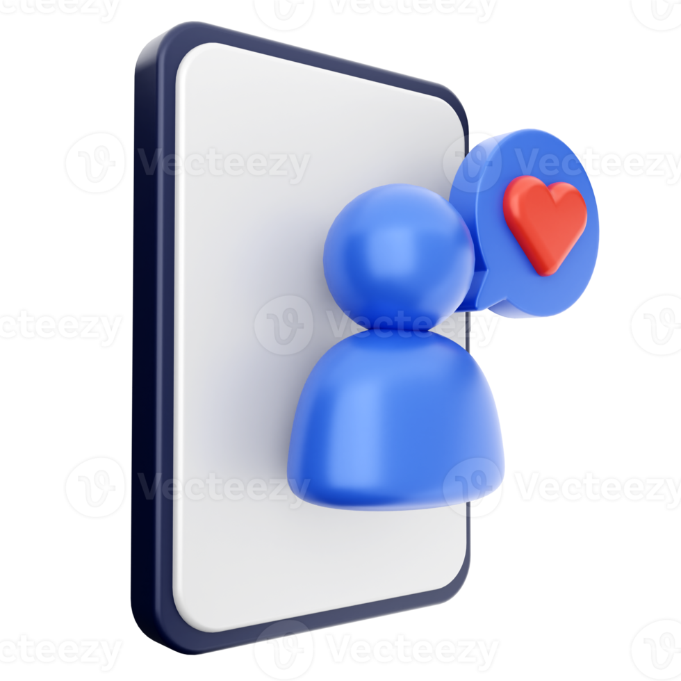 3d love user social media png