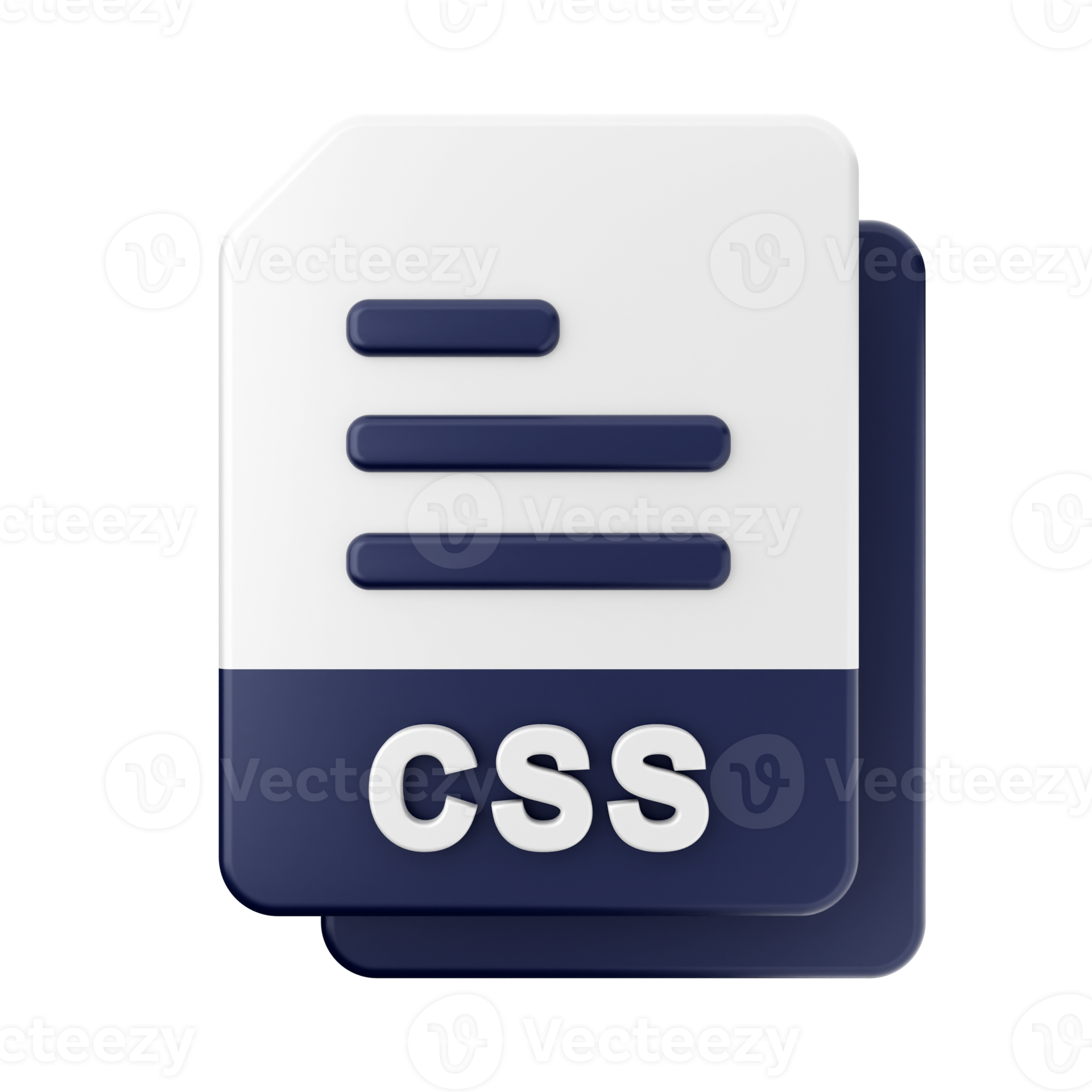 3d file CSS icon illustration 22597183 PNG