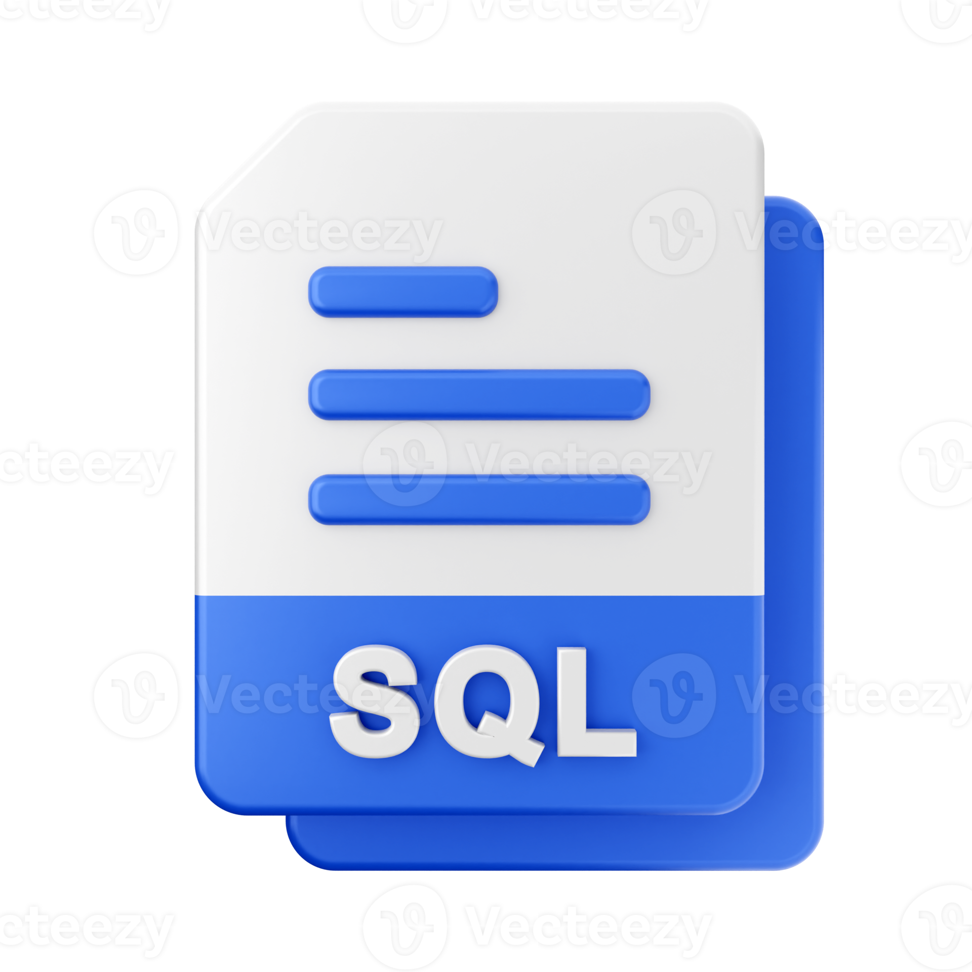 3d file SQL icon illustration 22597198 PNG