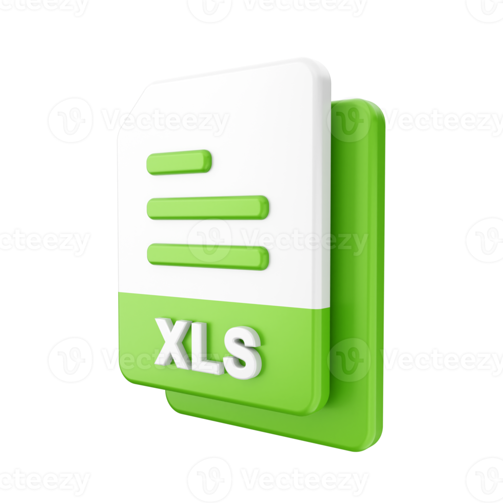 3d file XLS icon illustration png