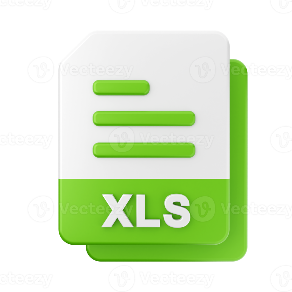 3d file XLS icon illustration png