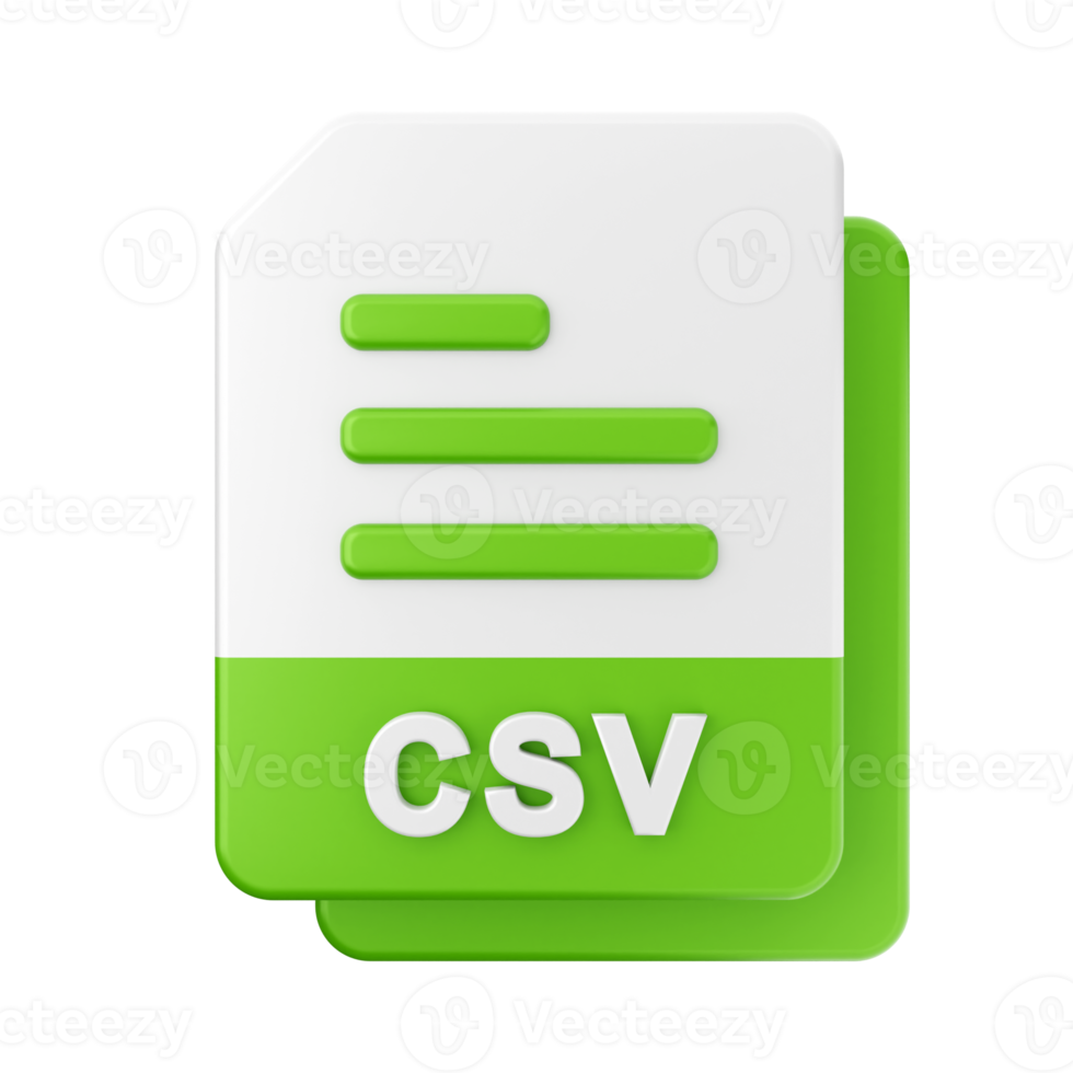 3d file CSV icon illustration png