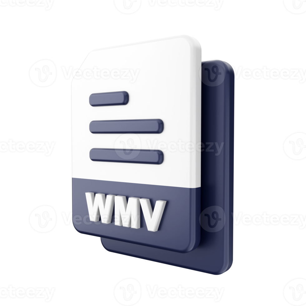 3d file WMV icon illustration png