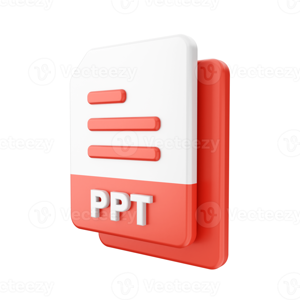 3d archivo ppt icono ilustración png