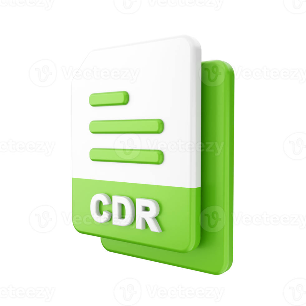 3d file CDR icon illustration png