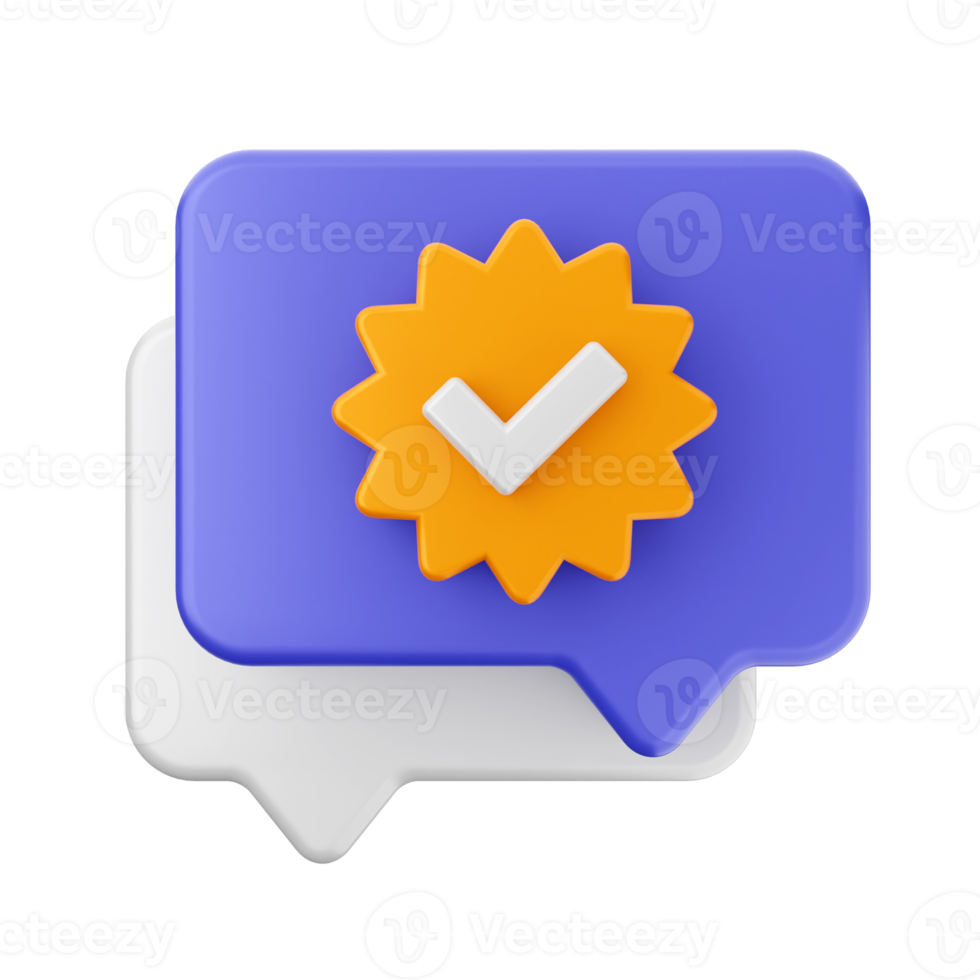 3d chat message notification icon png