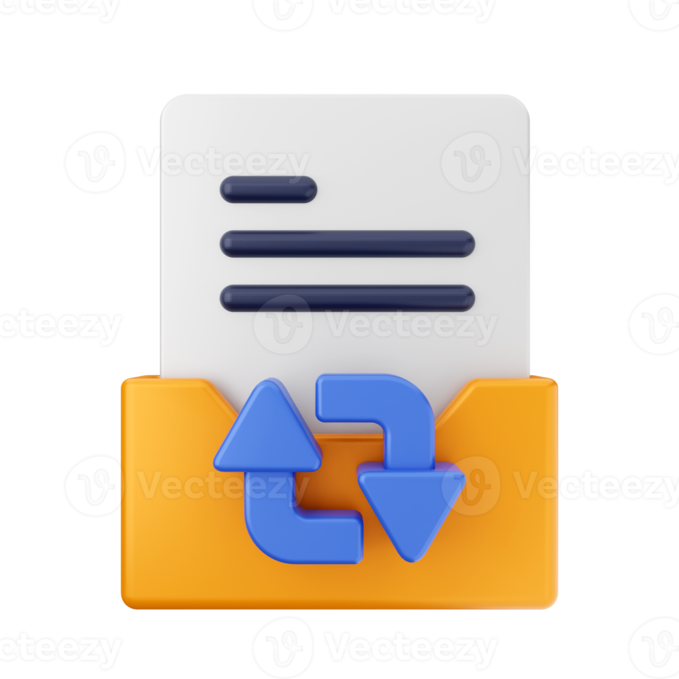 3d folder file icon illustration png