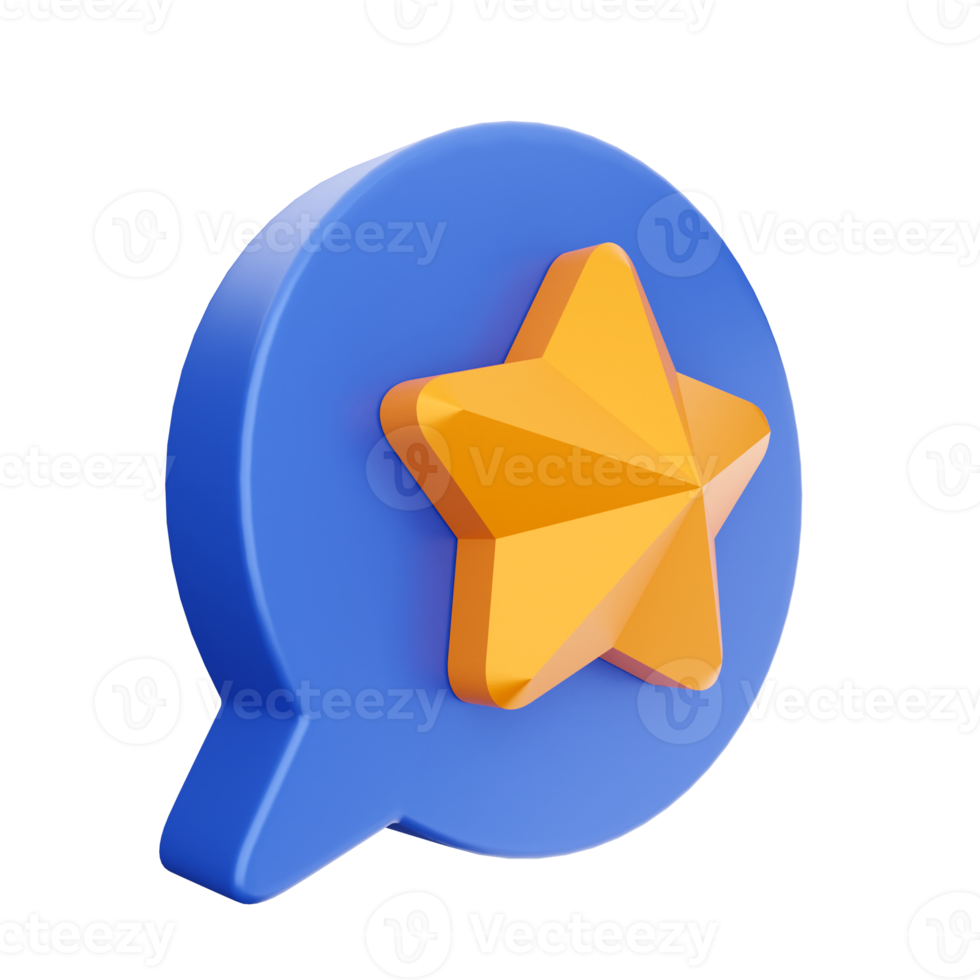 3d star chat favorite social media png