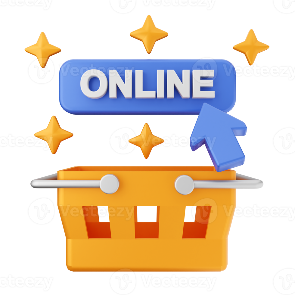 3d shopping basket online shop 22597397 PNG