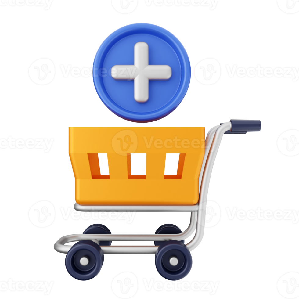 3d shopping cart online shop png