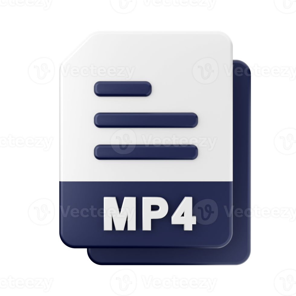 3d file MP4 icon illustration png
