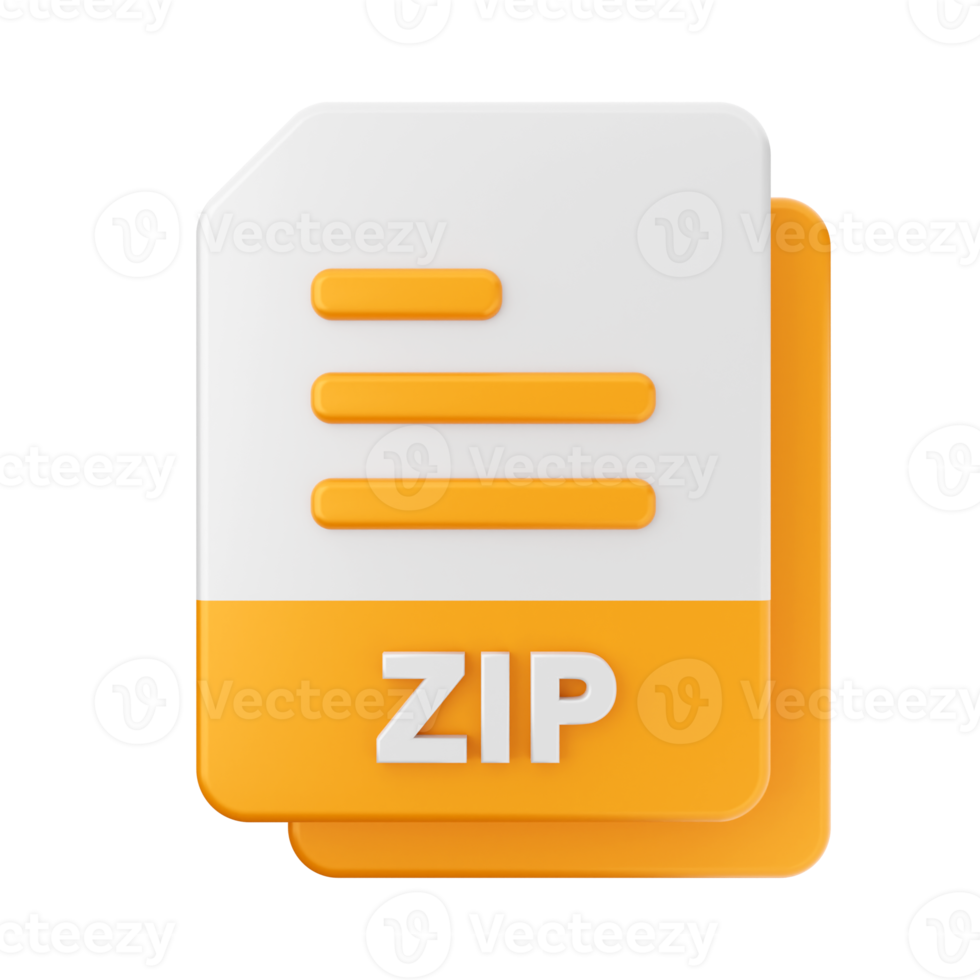3d file ZIP icon illustration png