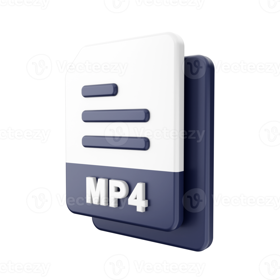 3d archivo mp4 icono ilustración png