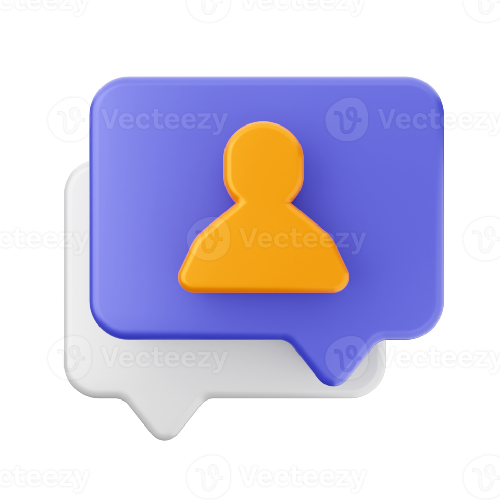 3d chat message notification icon png