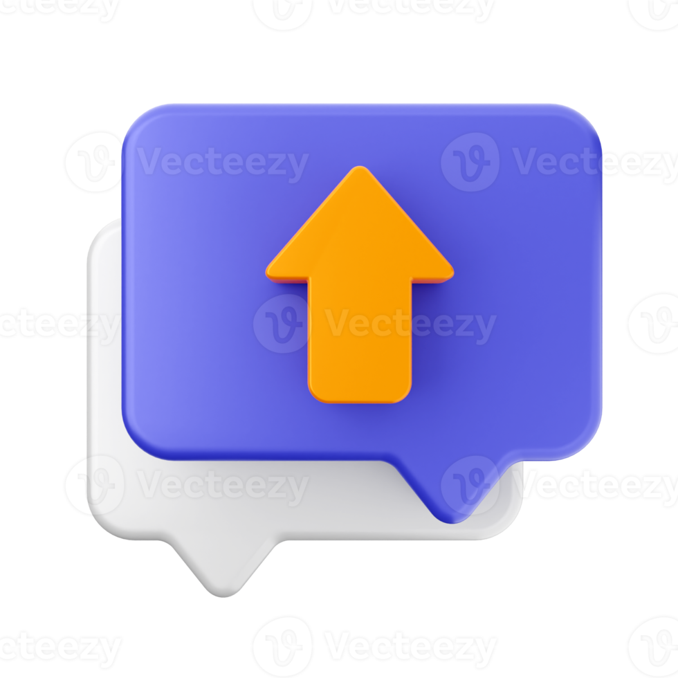 3d chat message notification icon png