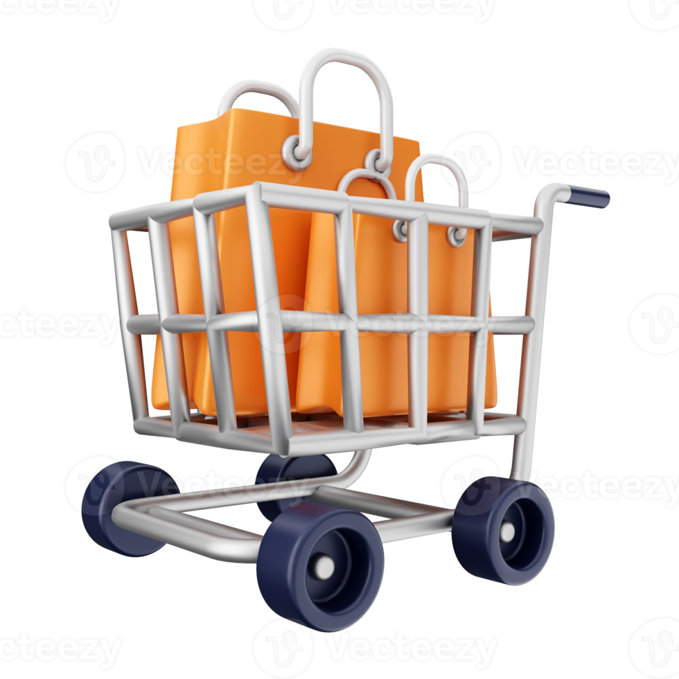 3d shopping cart online shop png