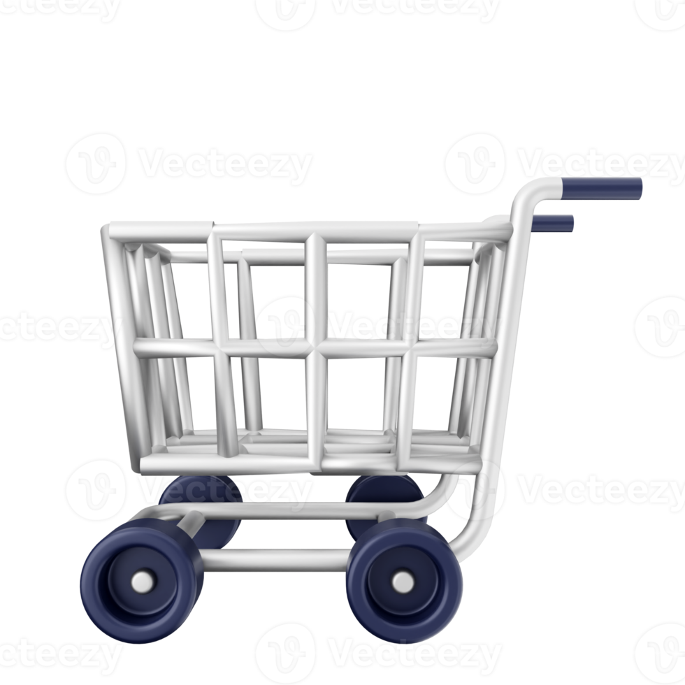 3d shopping cart online shop png