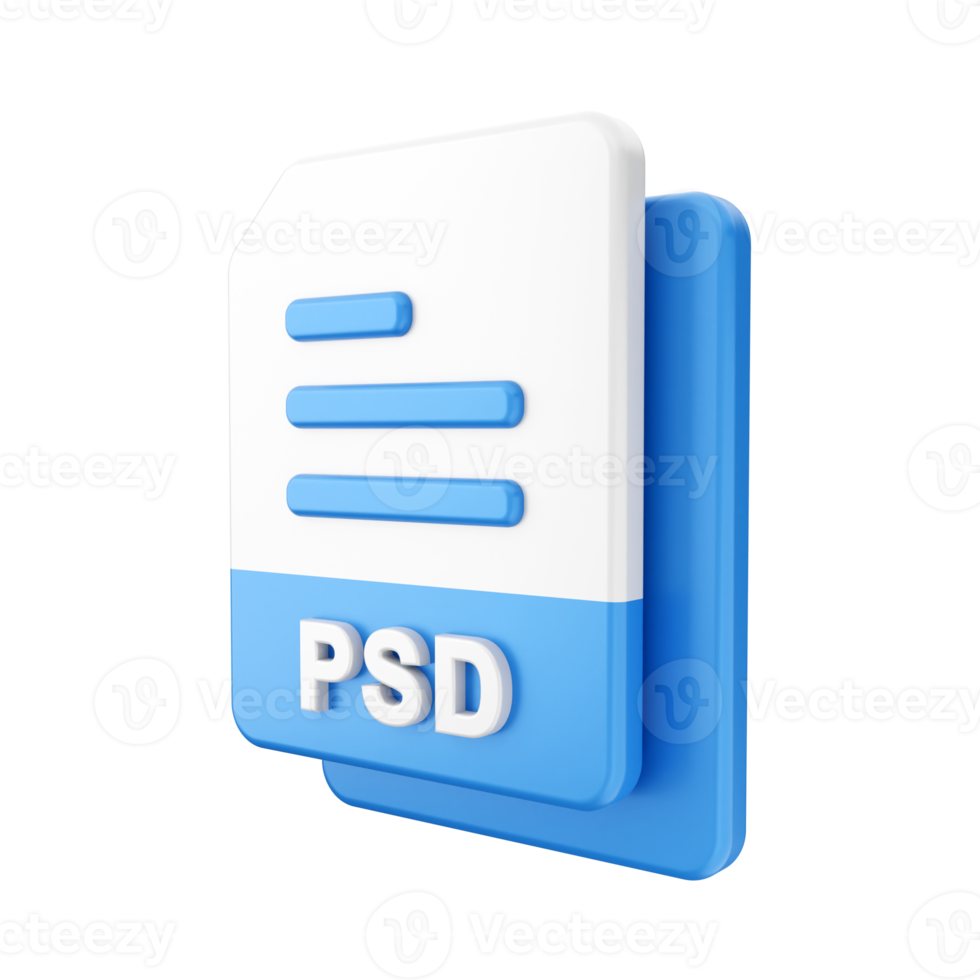 3d file PSD icon illustration png