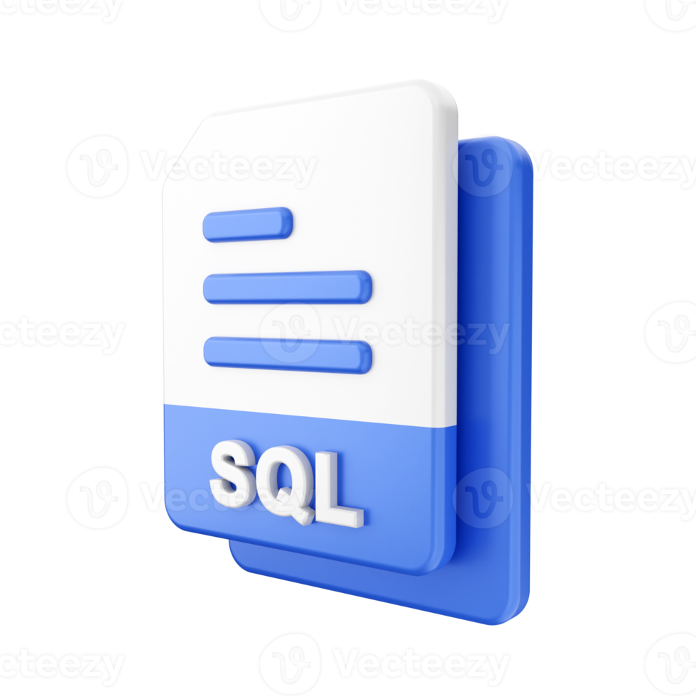 3d file SQL icon illustration png