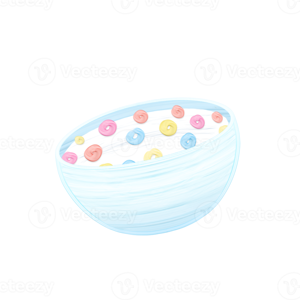 süß milchig Müsli Schüssel stationär Aufkleber Öl Gemälde png