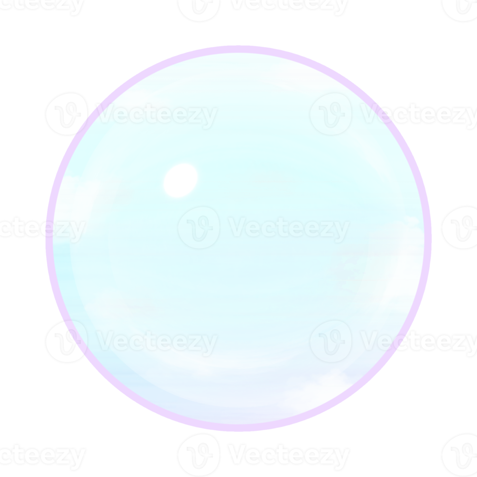 Cute sky in magic orb stationary sticker oil painting png