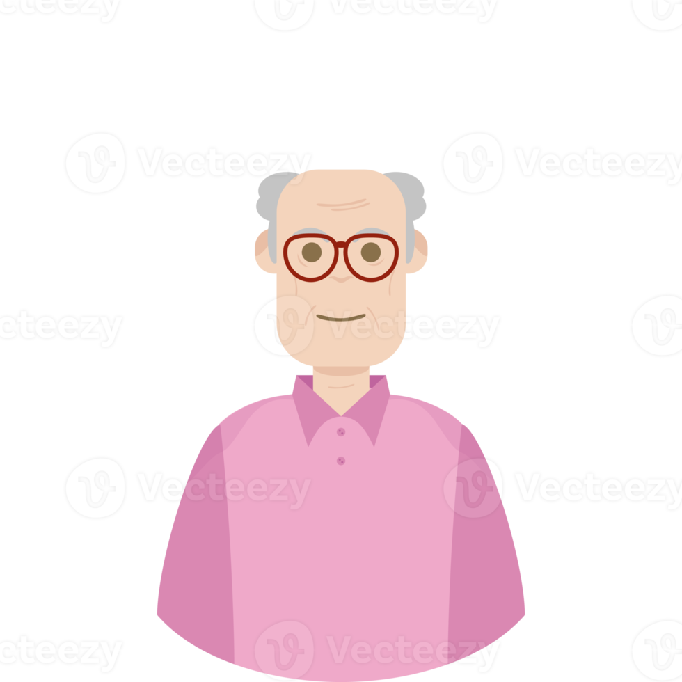 The Elderly Seventies Grandfather Character Face Old Man Smile png