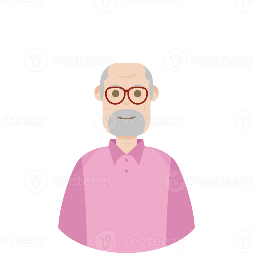 The Elderly Seventies Grandfather Character Face Old Man Smile png