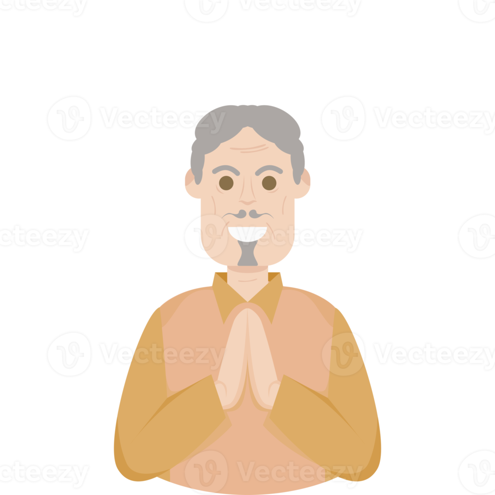 The Elderly Seventies Grandfather Character Face Old Man Smile png