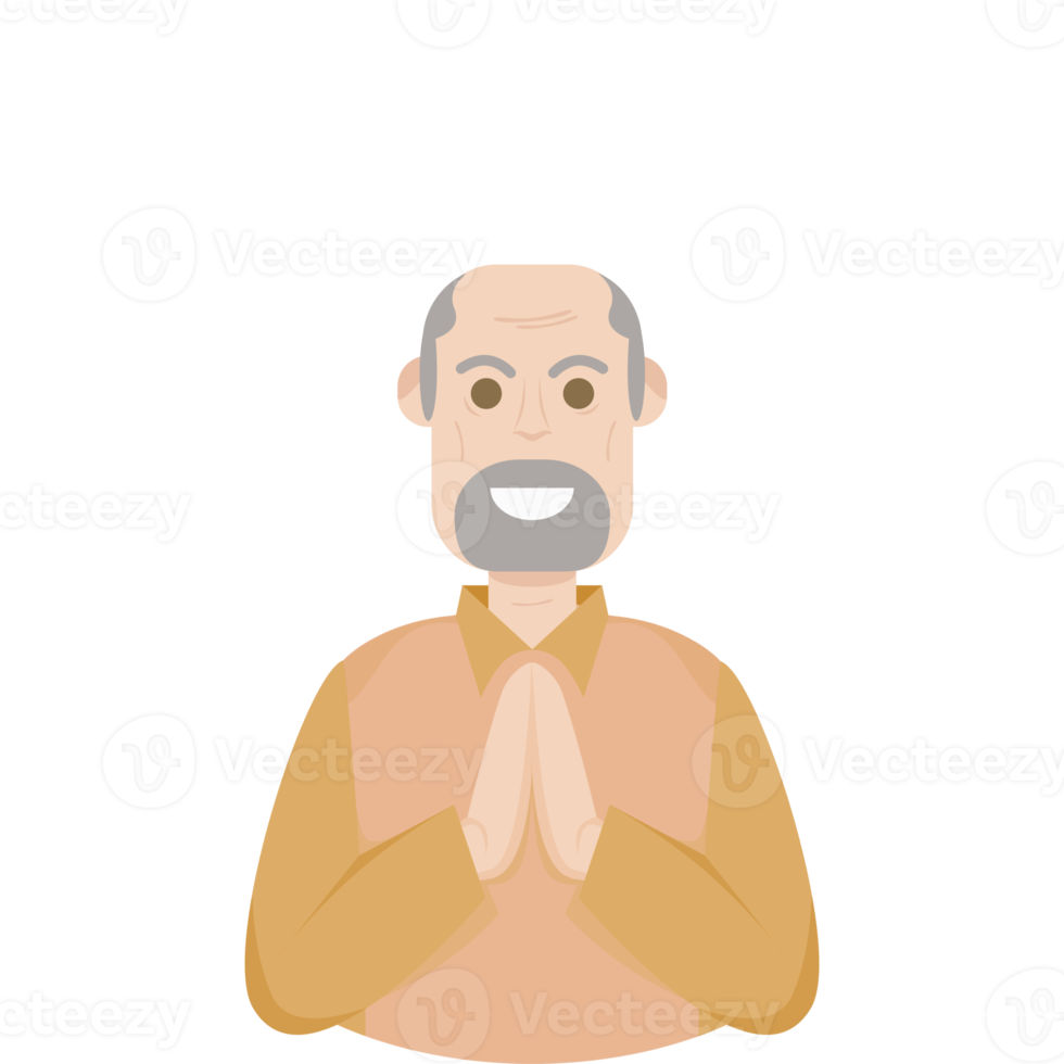 The Elderly Seventies Grandfather Character Face Old Man Smile png